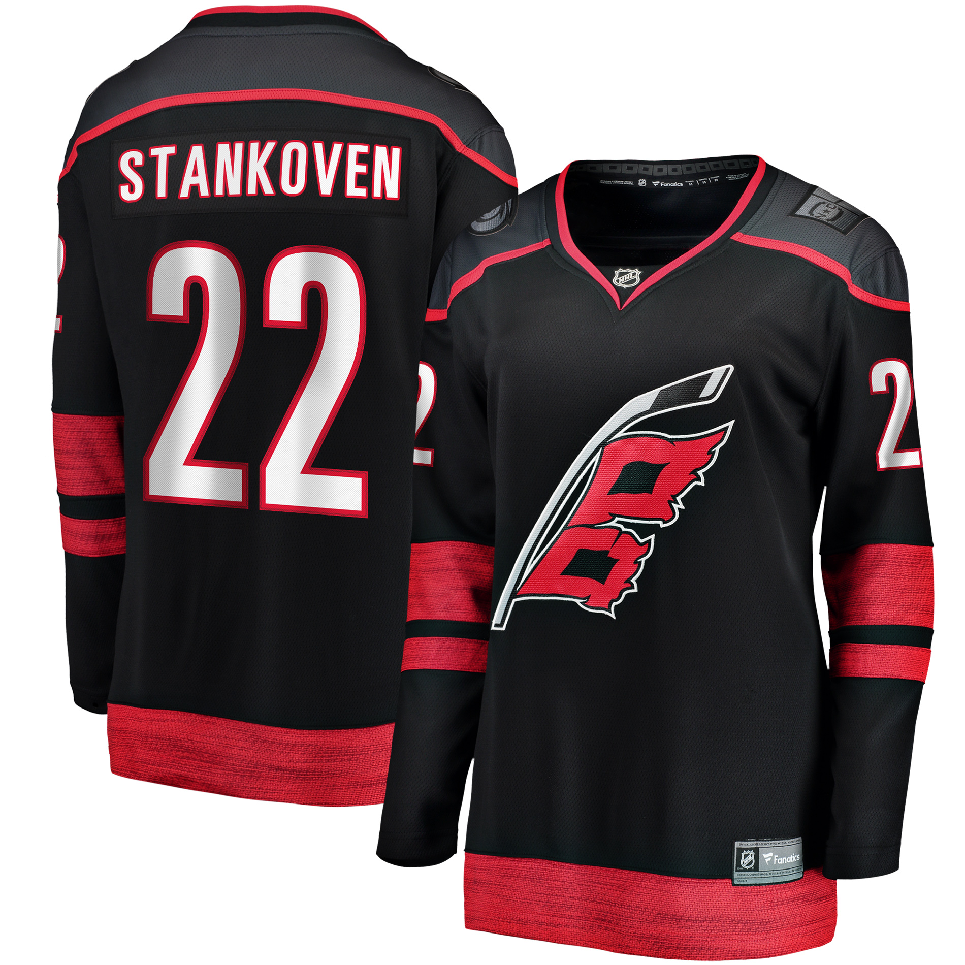 Women's Fanatics Logan Stankoven Black Carolina Hurricanes Home Breakaway Player Jersey